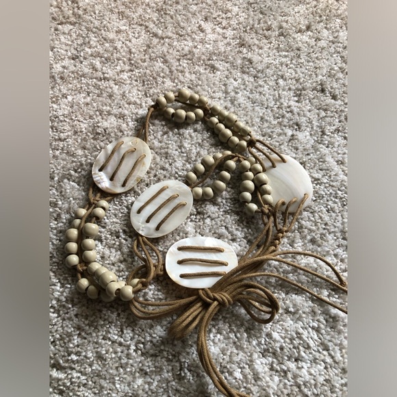 Accessories - Vintage boho Shell and Beaded string belt 54” length bohemian